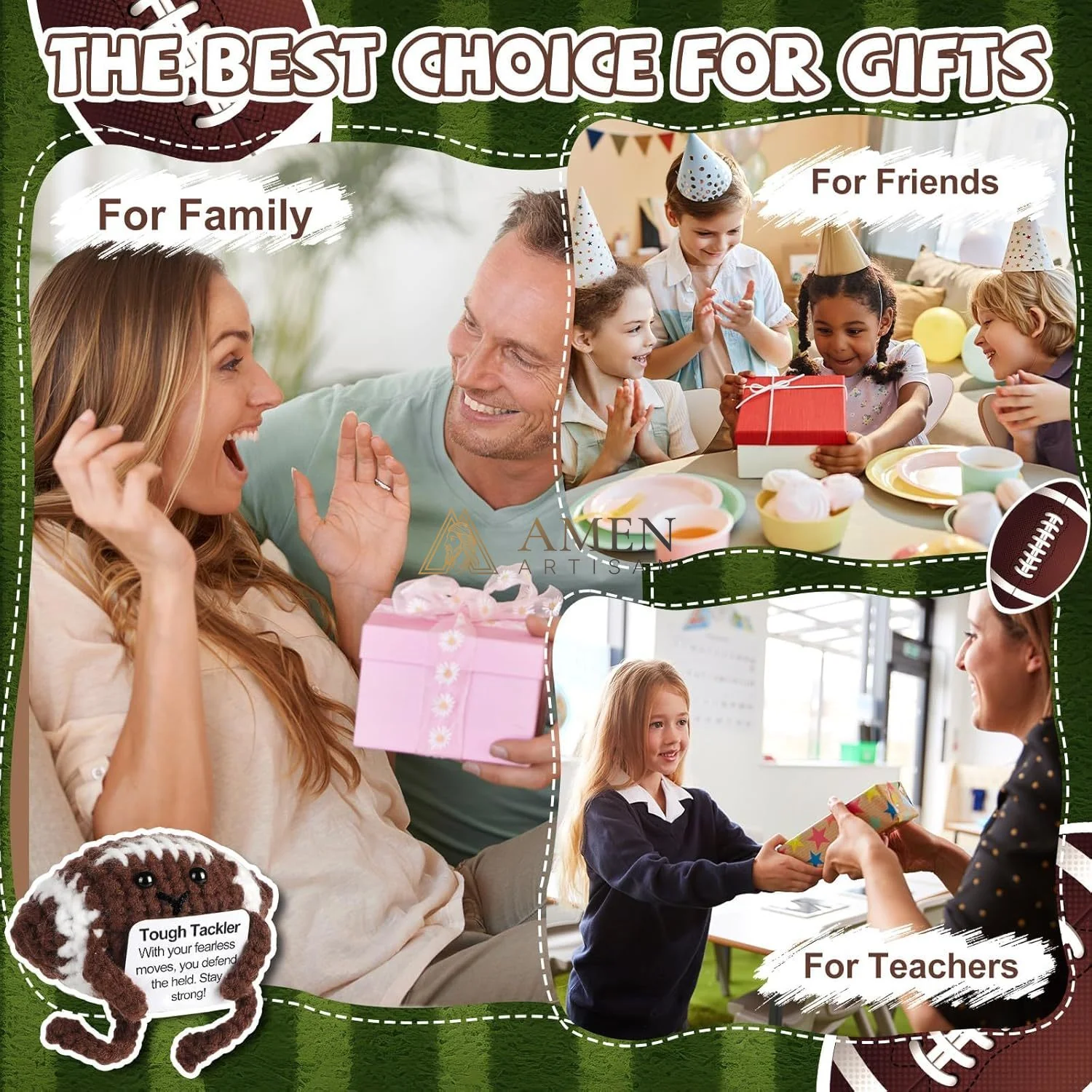 Hand-Knit Positive Football Plush Doll - Image 5