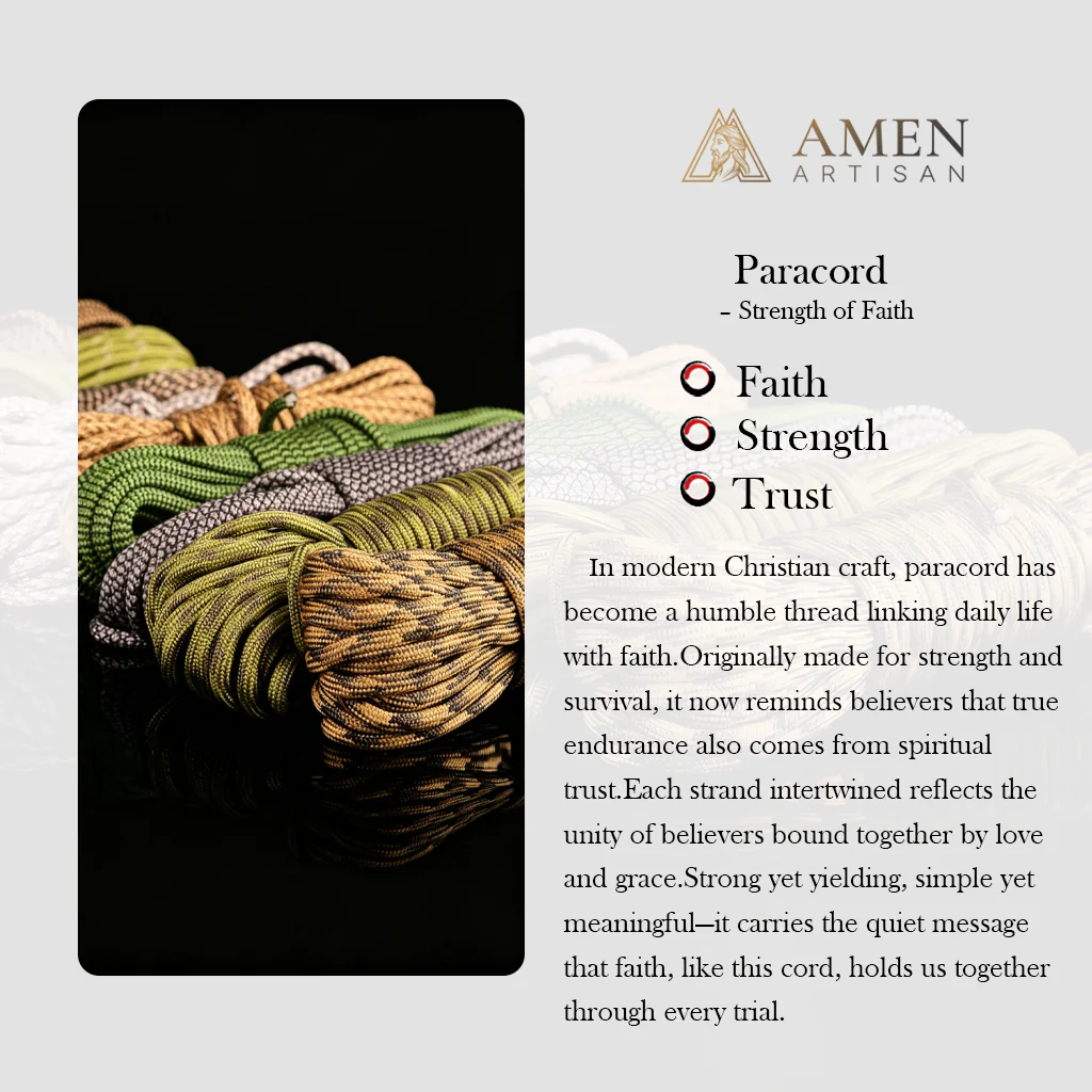 【Deal Today】Military-Grade Paracord Pocket Rosary with Antique Bronze Beads Amen Artisan - Image 6