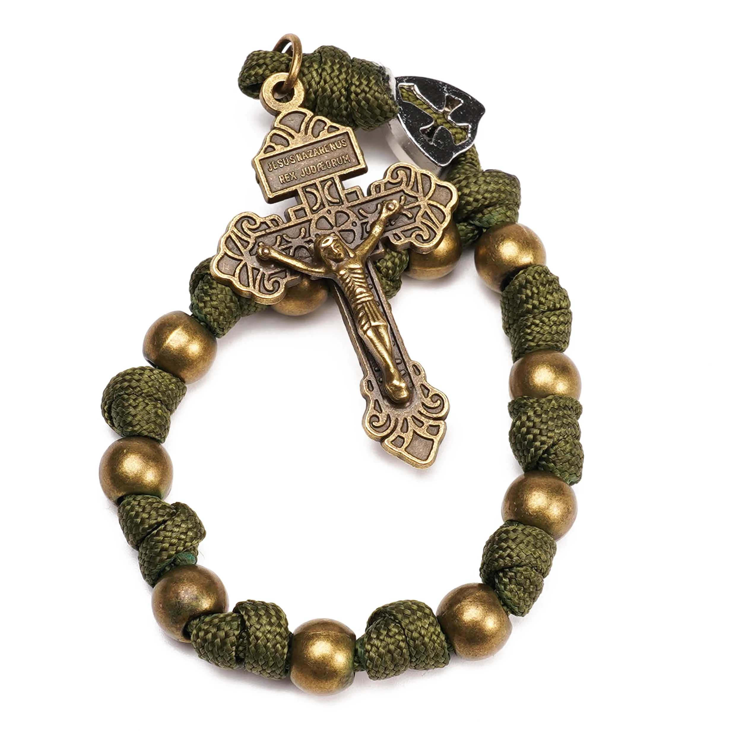 【Deal Today】Military-Grade Paracord Pocket Rosary with Antique Bronze Beads Amen Artisan - Image 8