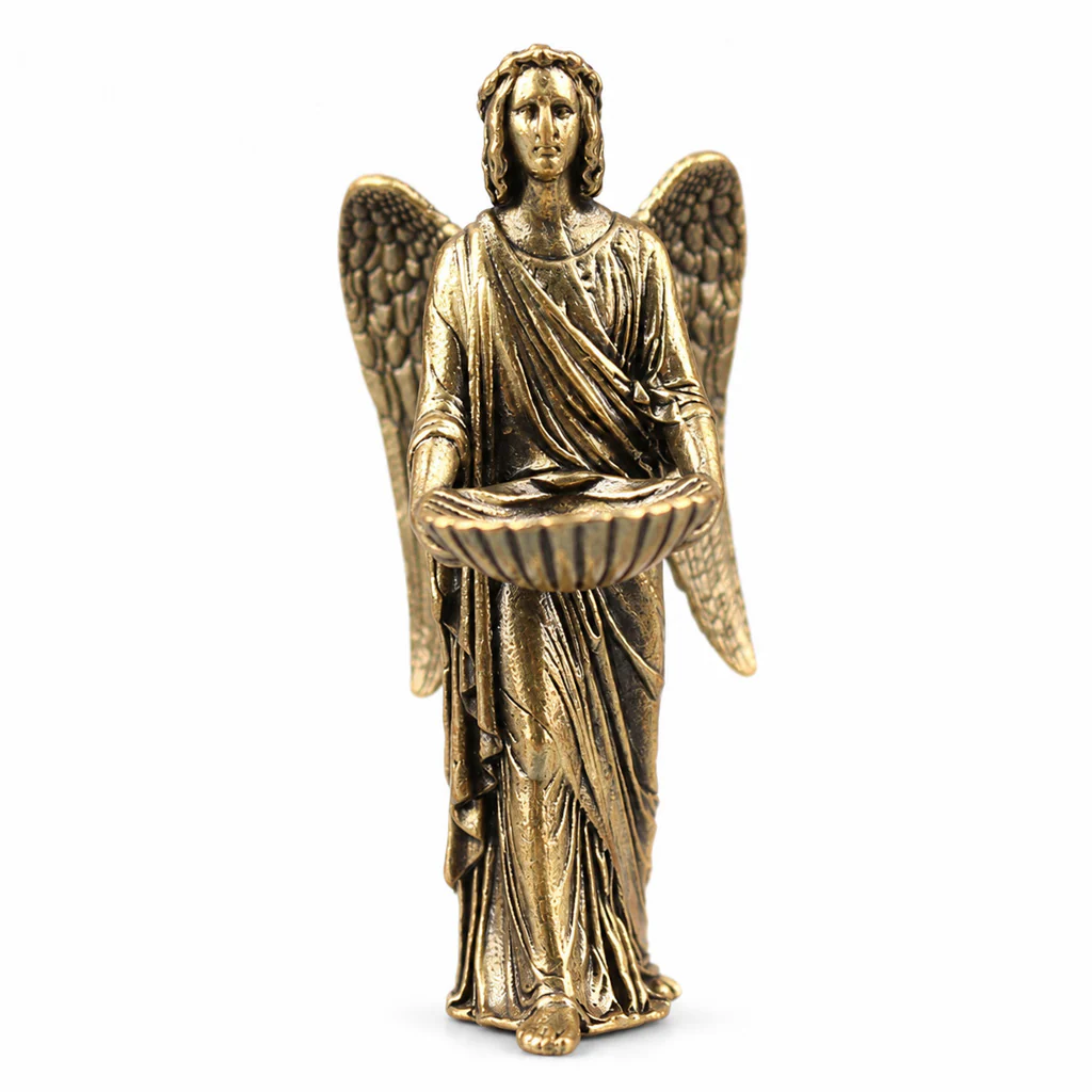 Handcrafted Solid Brass Guardian Angel Figurine - Protection, Peace & Blessing | Amen Artisan - Image 14
