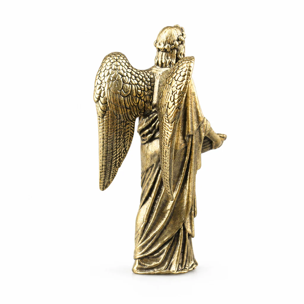 Handcrafted Solid Brass Guardian Angel Figurine - Protection, Peace & Blessing | Amen Artisan - Image 15