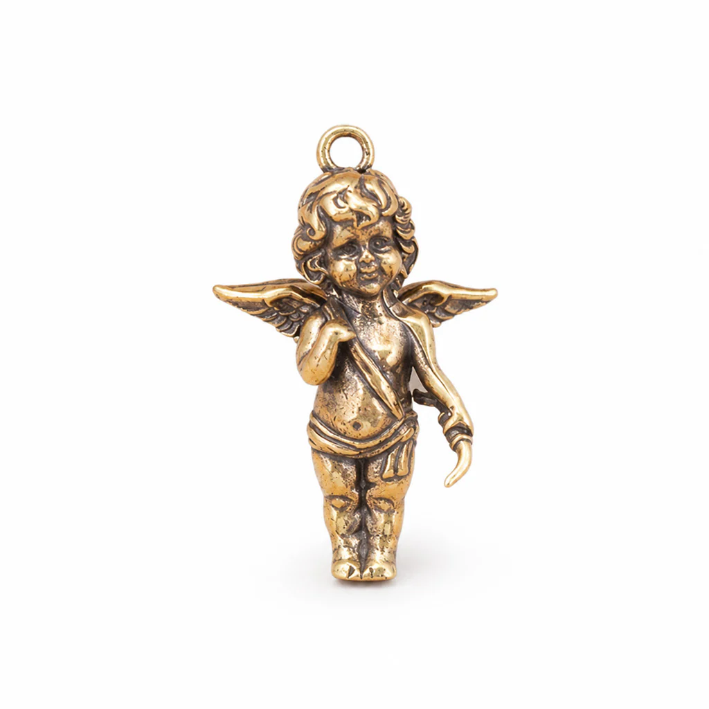 Handcrafted Solid Brass Guardian Angel Figurine - Protection, Peace & Blessing | Amen Artisan - Image 17