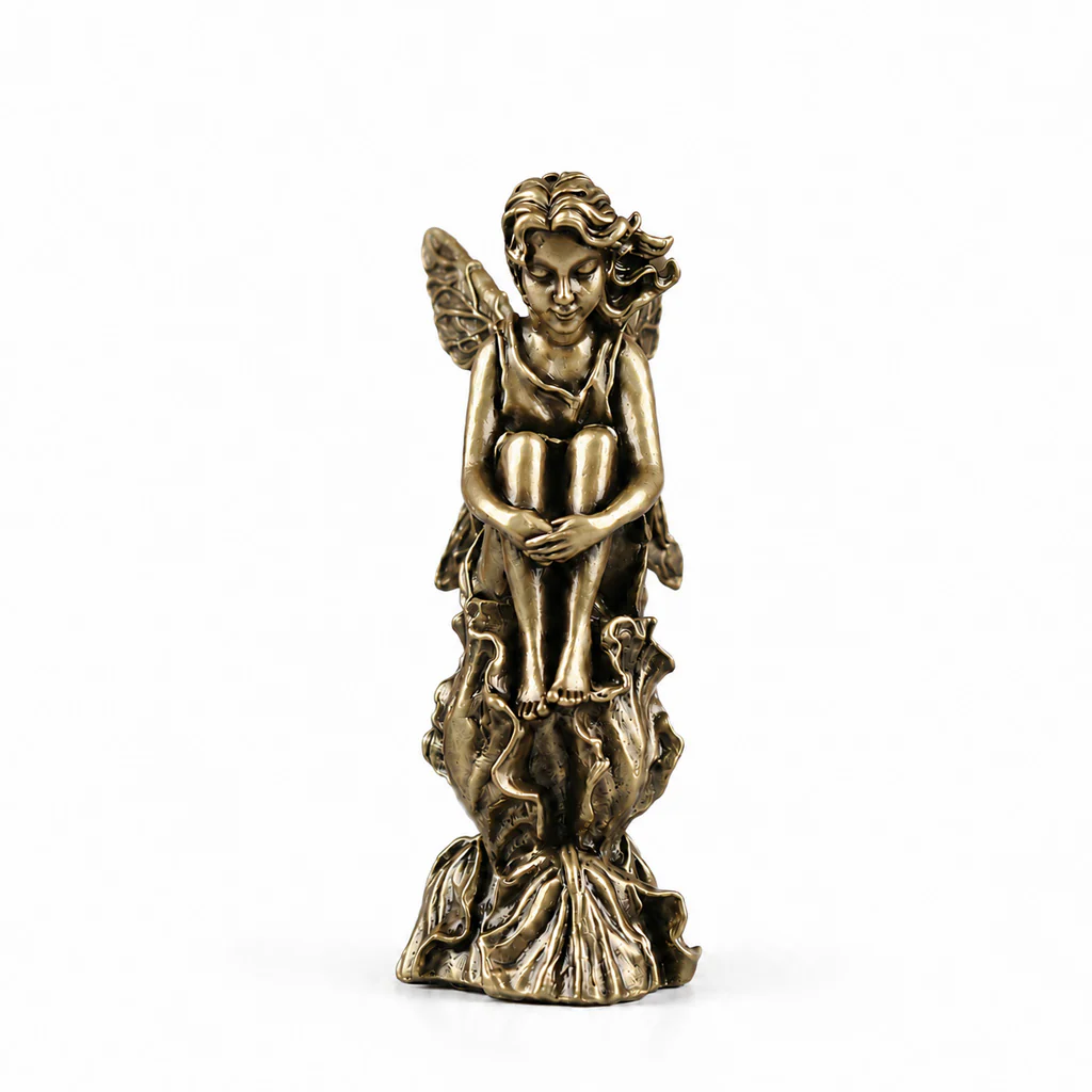 Handcrafted Solid Brass Guardian Angel Figurine - Protection, Peace & Blessing | Amen Artisan - Image 23