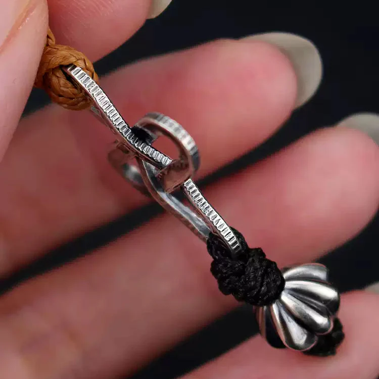 Handmade 10-cent silver coin cross bracelet - Image 2