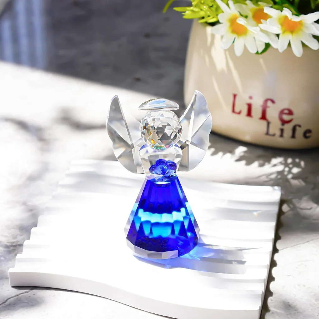 Handmade Crystal Angel Figurine Amen Artisan - Image 4