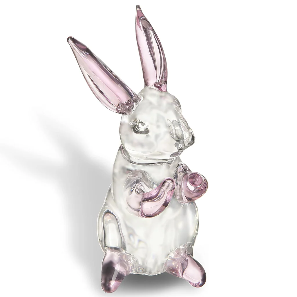 Crystal Pink-Eared Bunny Figurine Amen Artisan - Image 7