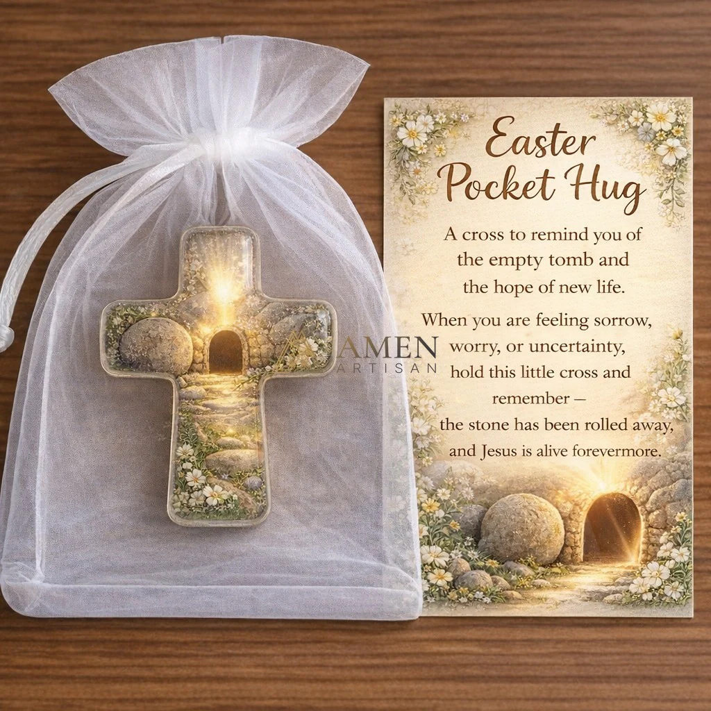 Handmade Easter Bunny Figurine Amen Artisan - Image 7