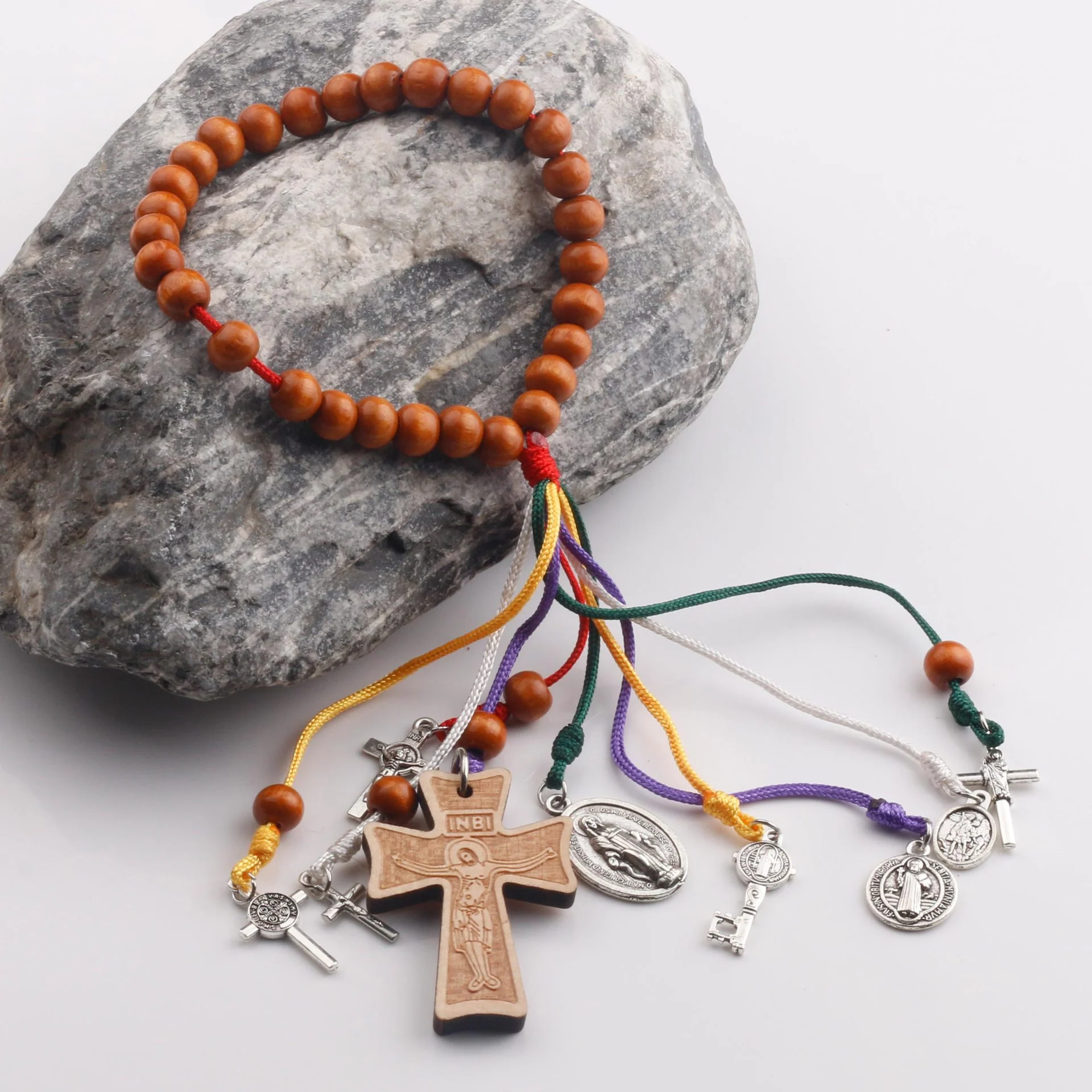 Handwoven Beaded Cord with Charms | Personalized Faith Jewelry, Wearable Blessing Amen Artisan - Image 2