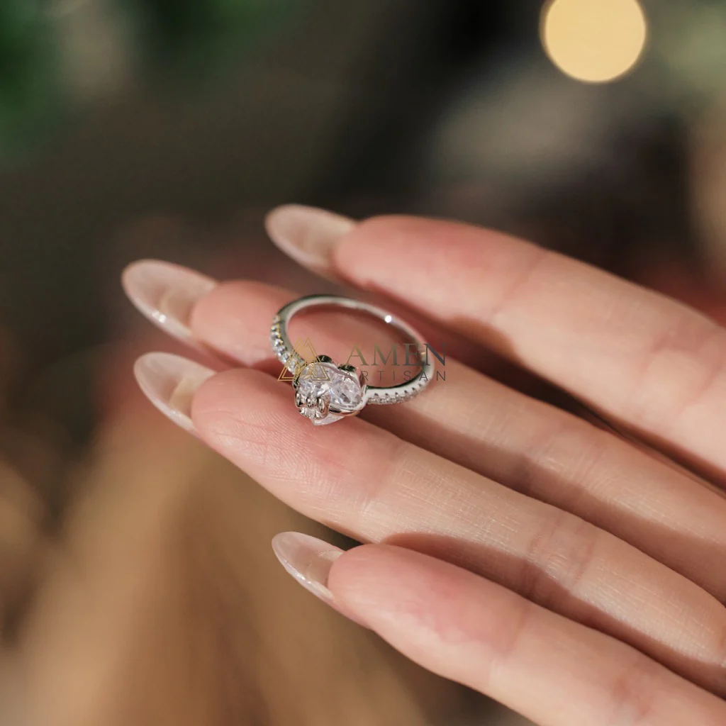 Heart Bow Diamond Ring Amen Artisan - Image 5