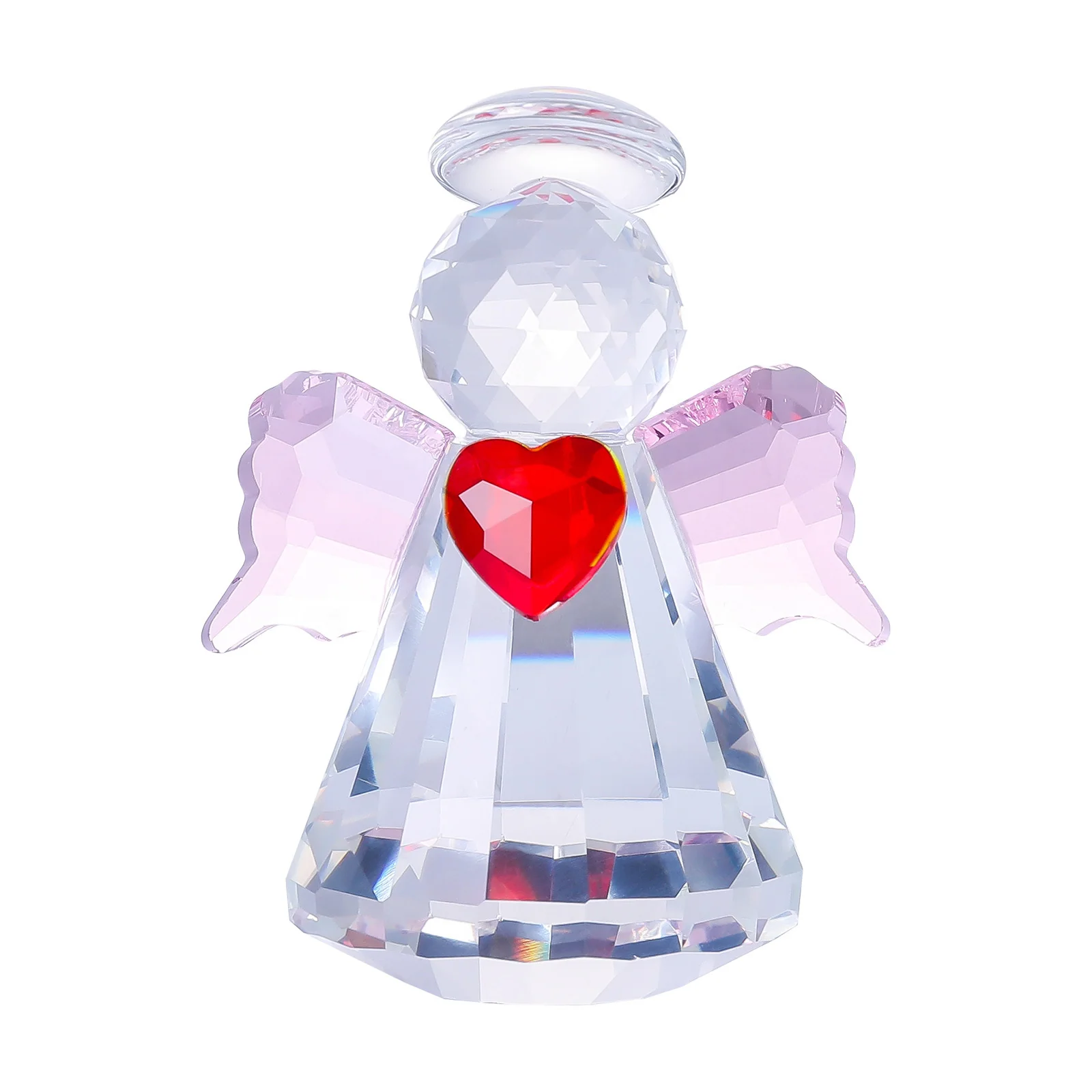 Heart-Shaped Angel Crystal Desktop Ornament | Guardian of Light, Healing Decor Gift Amen Artisan - Image 3