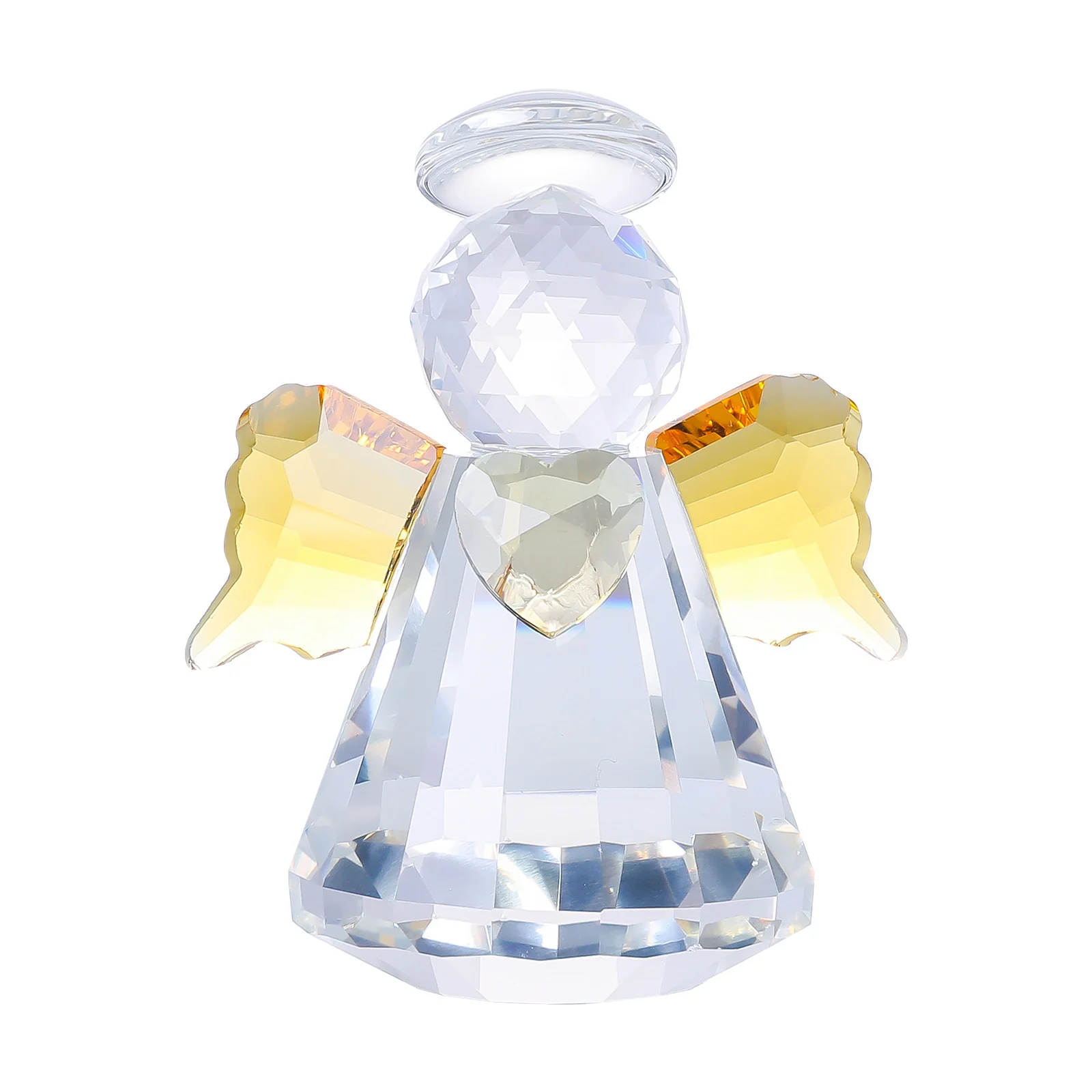 Heart-Shaped Angel Crystal Desktop Ornament | Guardian of Light, Healing Decor Gift Amen Artisan - Image 5