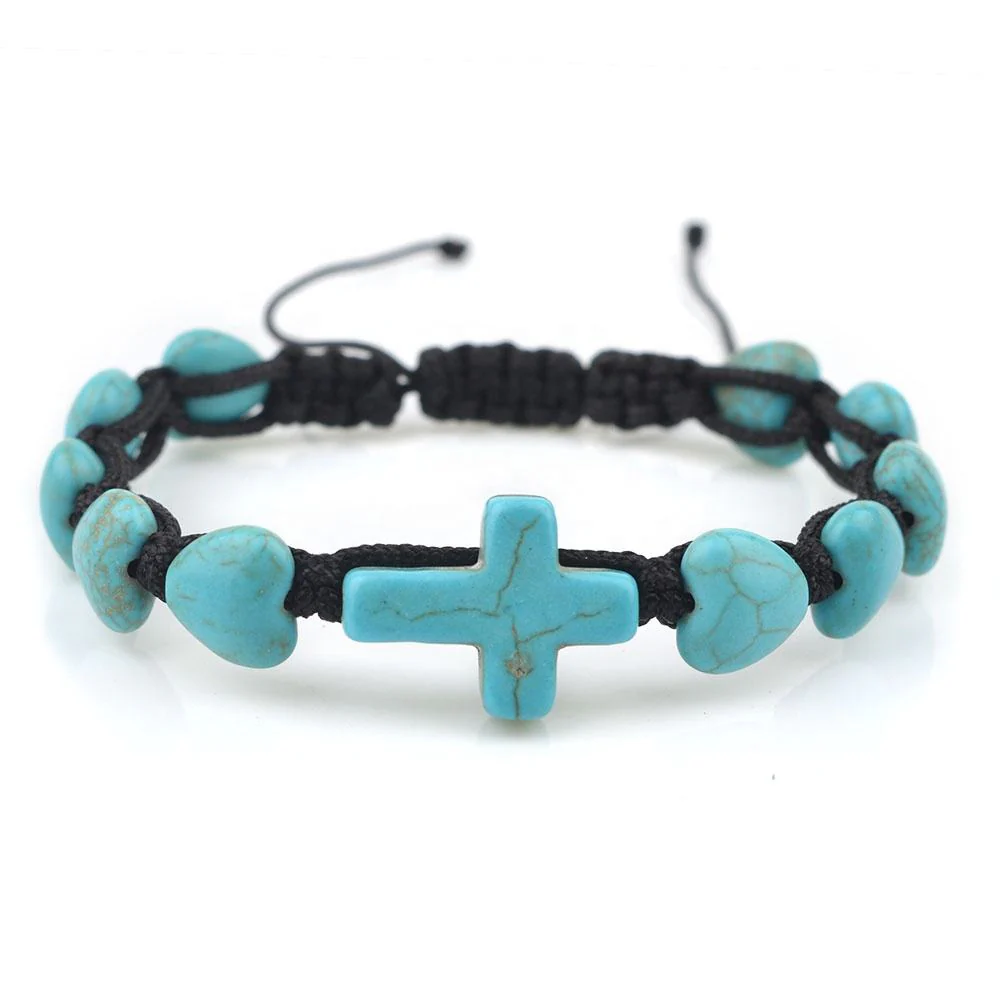 Heart-Shaped Turquoise Cross Bracelet  Amen Artisan - Image 6