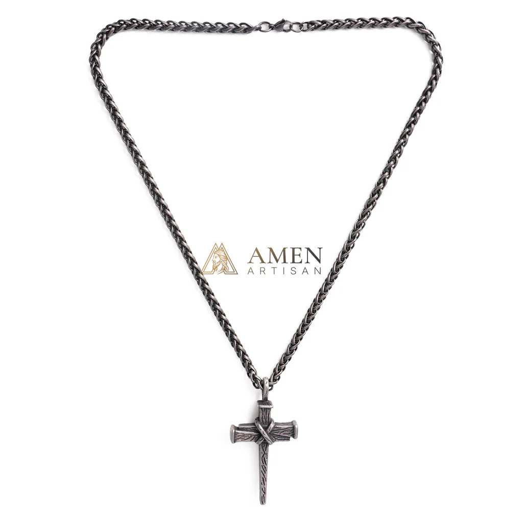 【Deal Today】Heavy Dragon Bone Chain Cross Necklace - Resilience, Faith & Sacred Protection |  Amen Artisan - Image 3