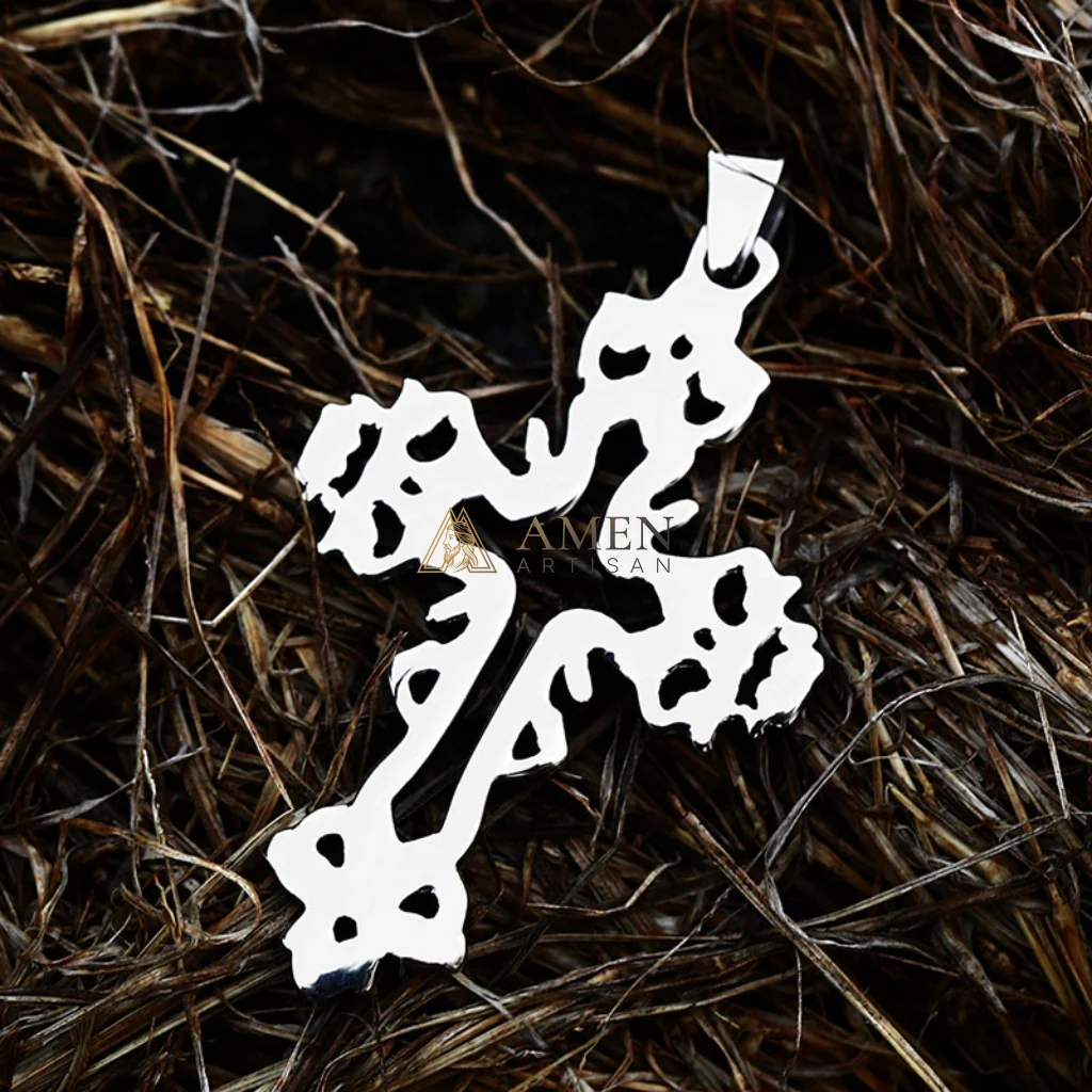 Hollow Cross Pendant Necklace Amen Artisan - Image 2