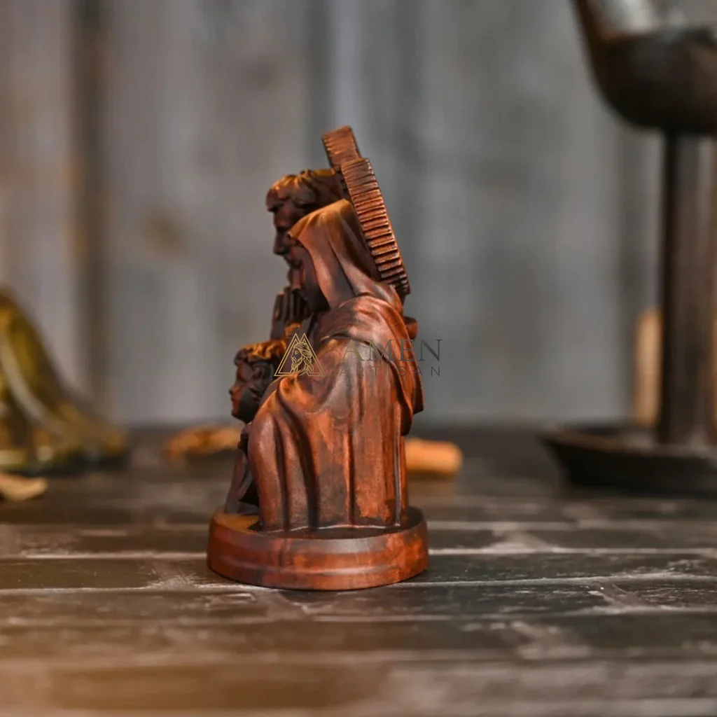 Holy Family Wood Carving - Image 4