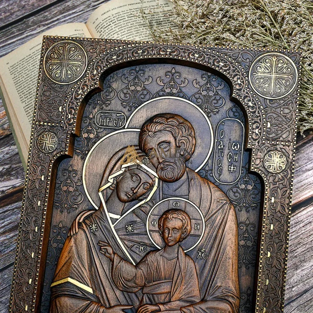 Holy Family Wood Carving - Image 3
