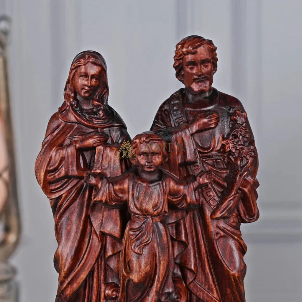 Holy Family Wood Carving - Image 2