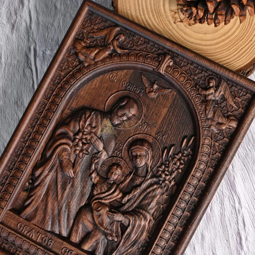 Holy Family Wood Carving - Image 2