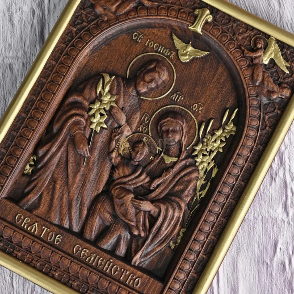 Holy Family Wood Carving - Image 4