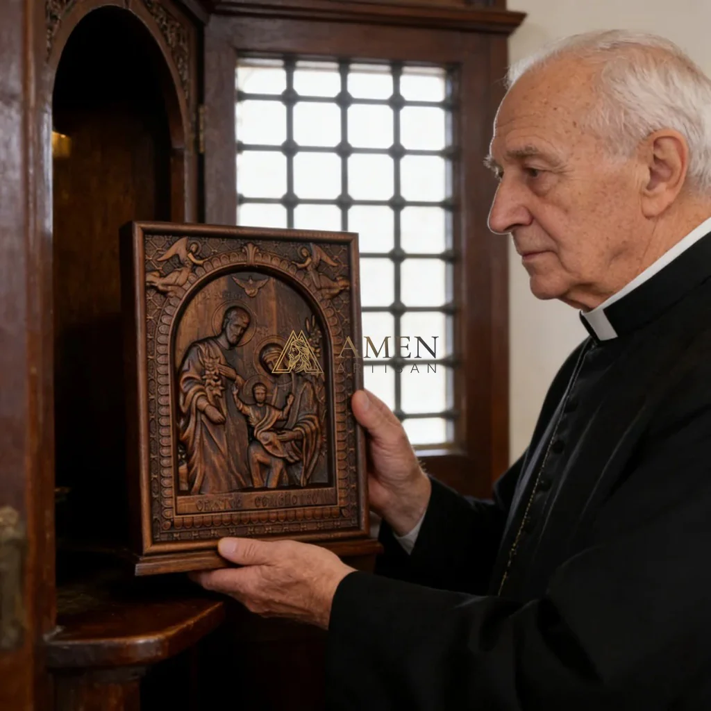 Holy Family Wood Carving - Image 5