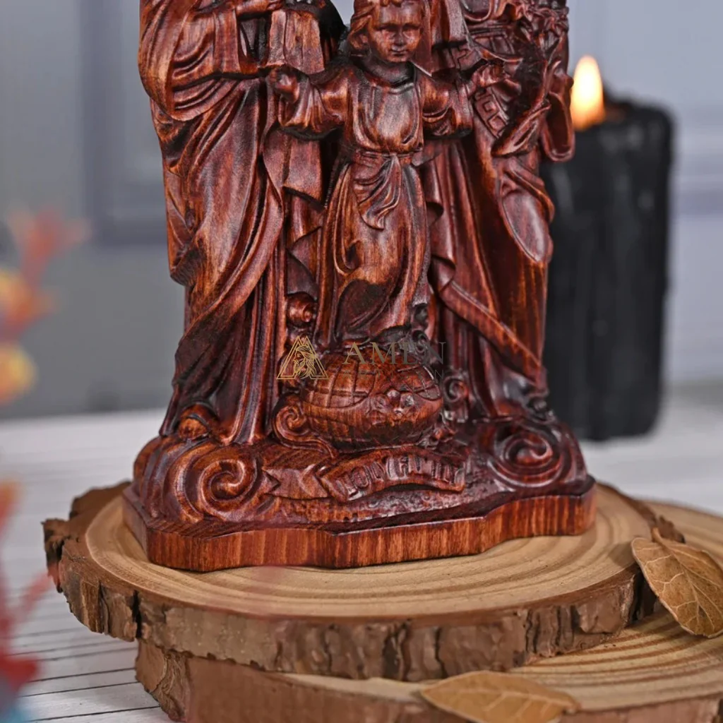 Holy Family Wood Carving - Image 3