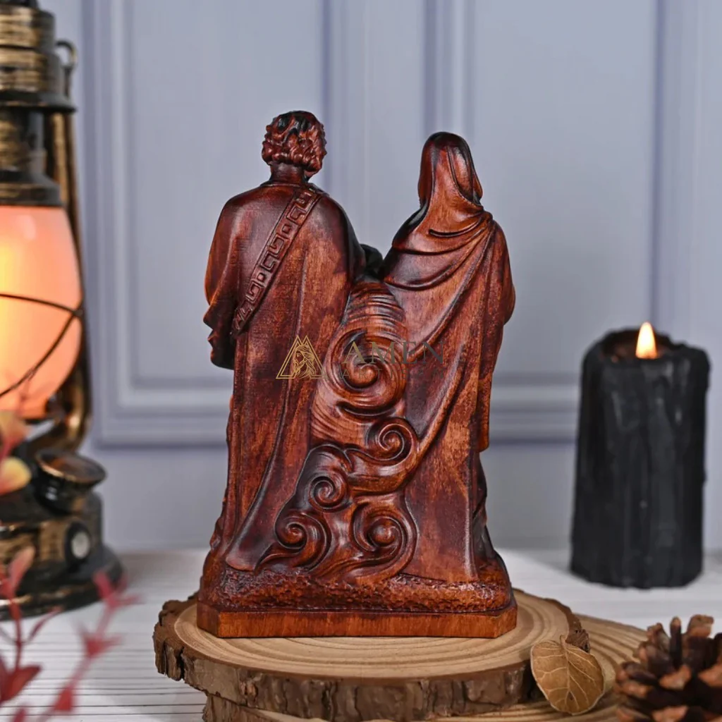 Holy Family Wood Carving - Image 5