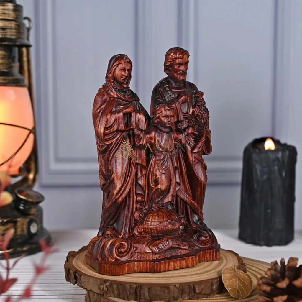 Holy Family Wood Carving - Image 7