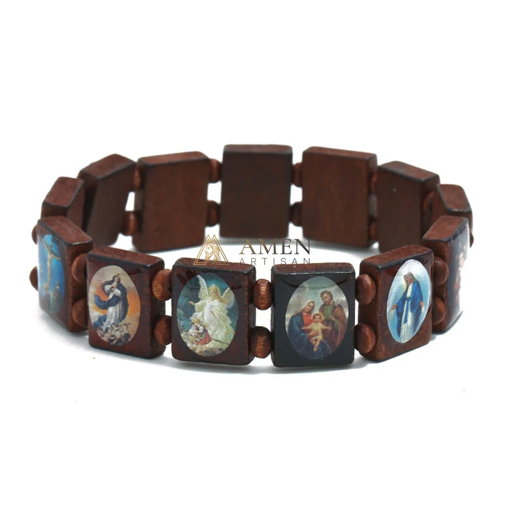 Holy Icon Wooden Plaque Bracelet Amen Artisan - Image 6