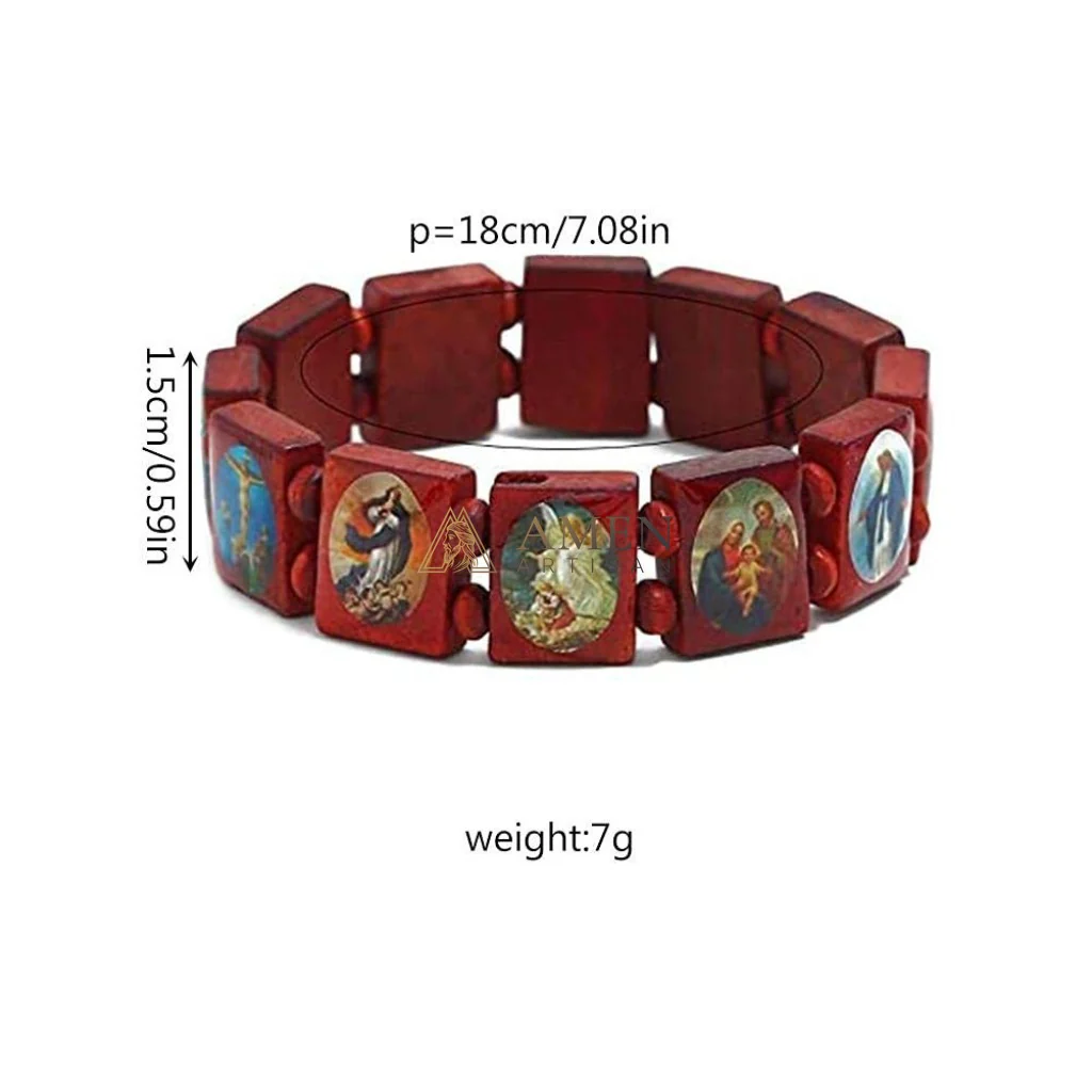 Holy Icon Wooden Plaque Bracelet Amen Artisan - Image 8