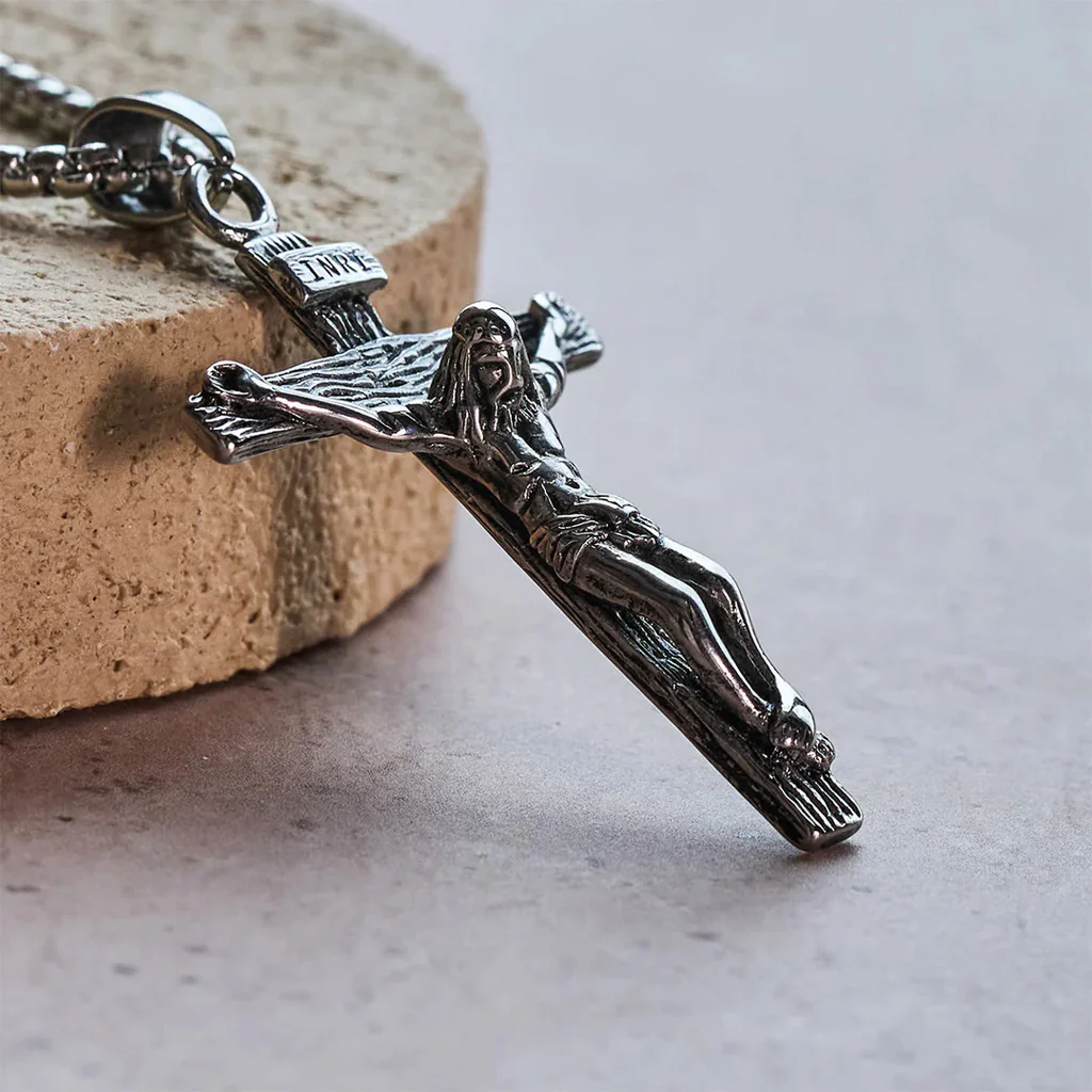 INRI Jesus Crucifix Necklace with Detailed Pendant — Faith - Image 13
