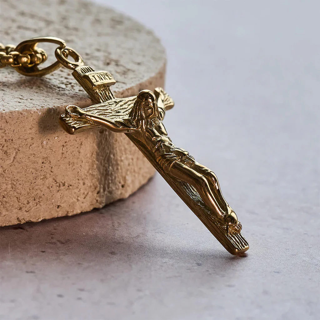 INRI Jesus Crucifix Necklace with Detailed Pendant — Faith - Image 14