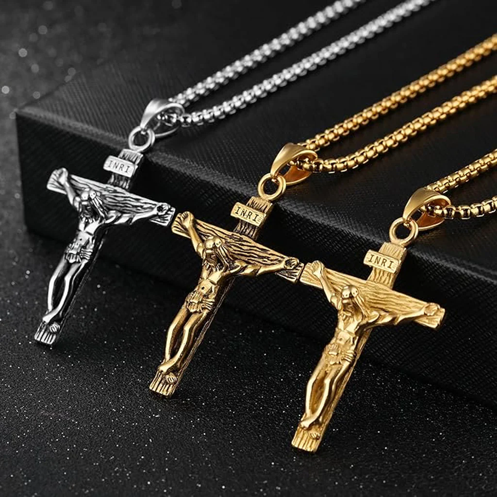 INRI Jesus Crucifix Necklace with Detailed Pendant — Faith - Image 2