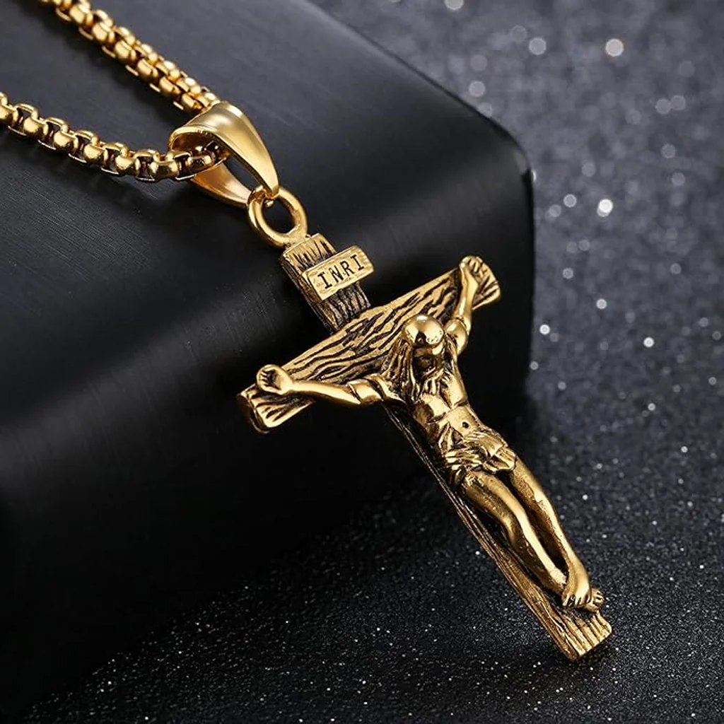 INRI Jesus Crucifix Necklace with Detailed Pendant — Faith - Image 3
