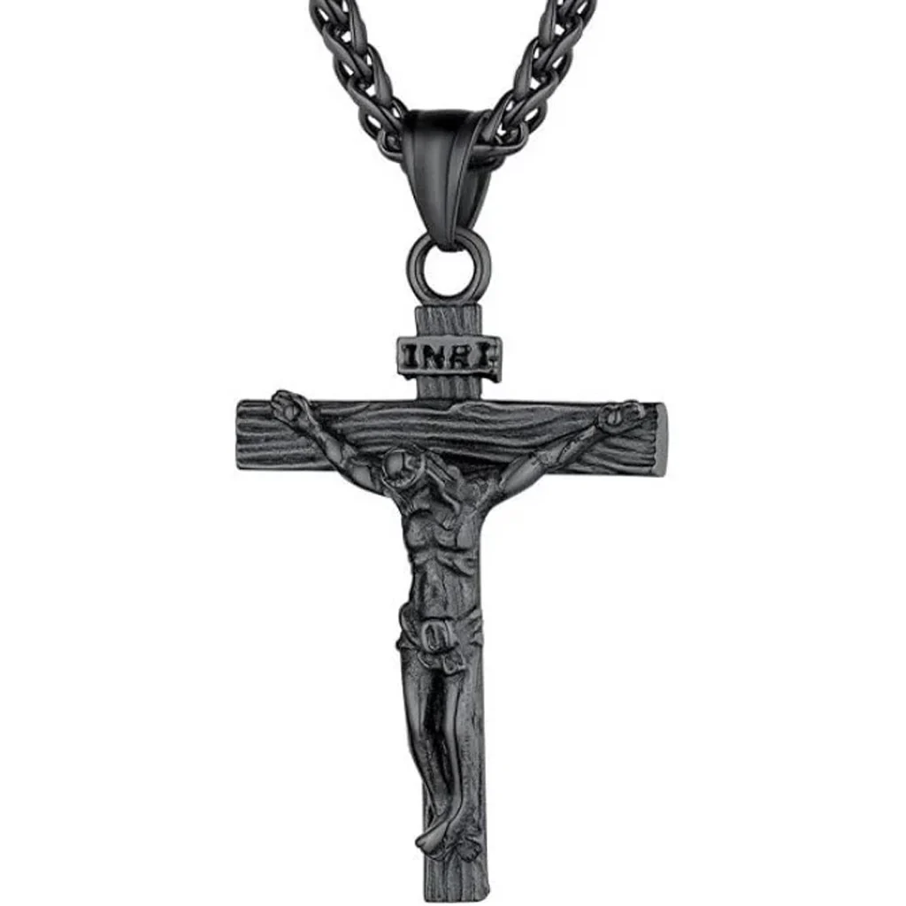 INRI Jesus Crucifix Necklace with Detailed Pendant — Faith - Image 7