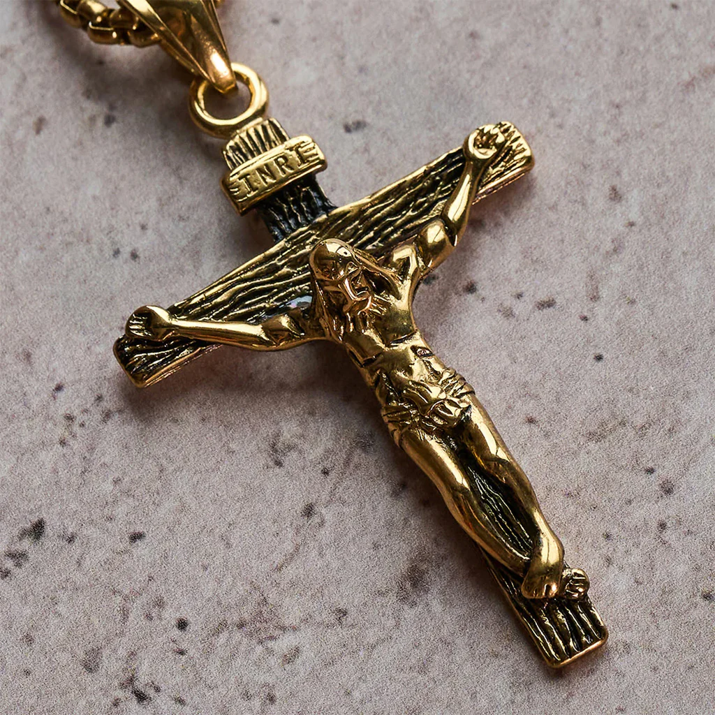INRI Jesus Crucifix Necklace with Detailed Pendant — Faith - Image 8
