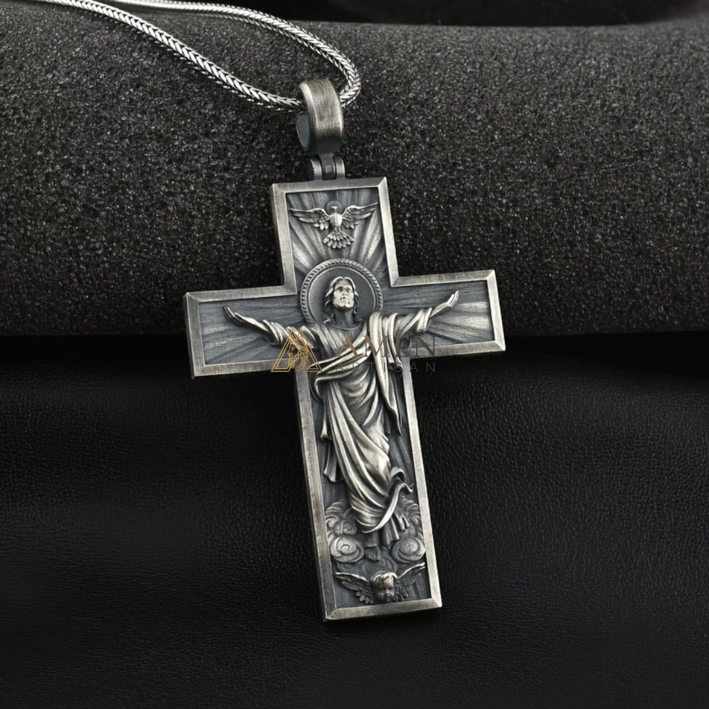 Jesus Ascension Cross Necklace Amen Artisan - Image 2
