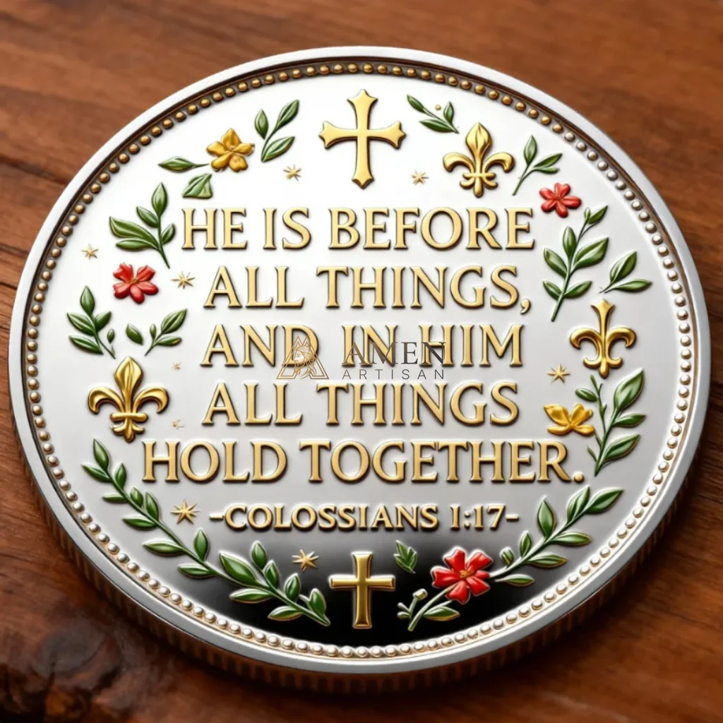 Jesus & Colossians 1:17 Commemorative Coin Amen Artisan - Image 2
