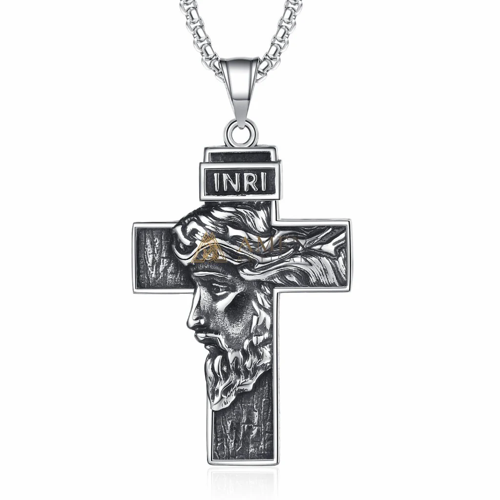 Jesus Cross Pendant Necklace Amen Artisan