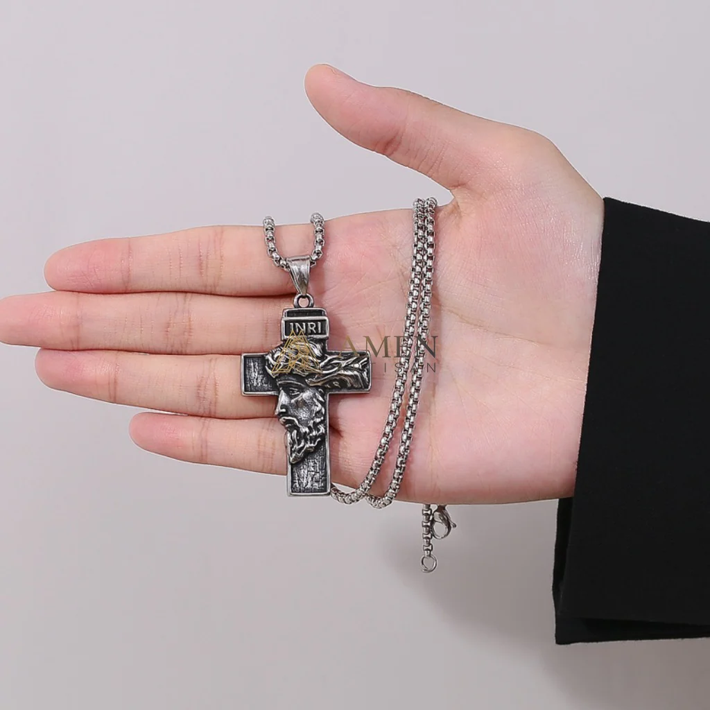 Jesus Cross Pendant Necklace Amen Artisan - Image 4