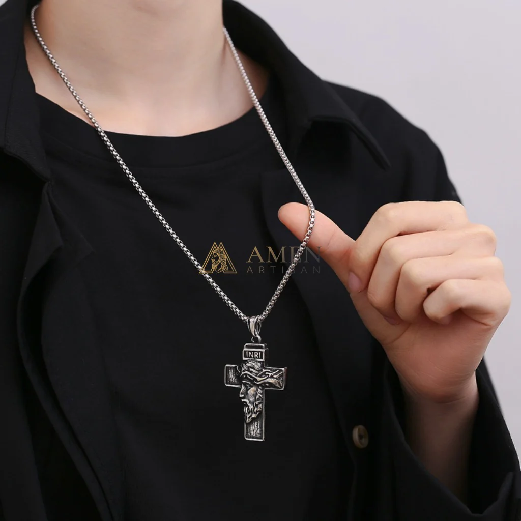 Jesus Cross Pendant Necklace Amen Artisan - Image 5
