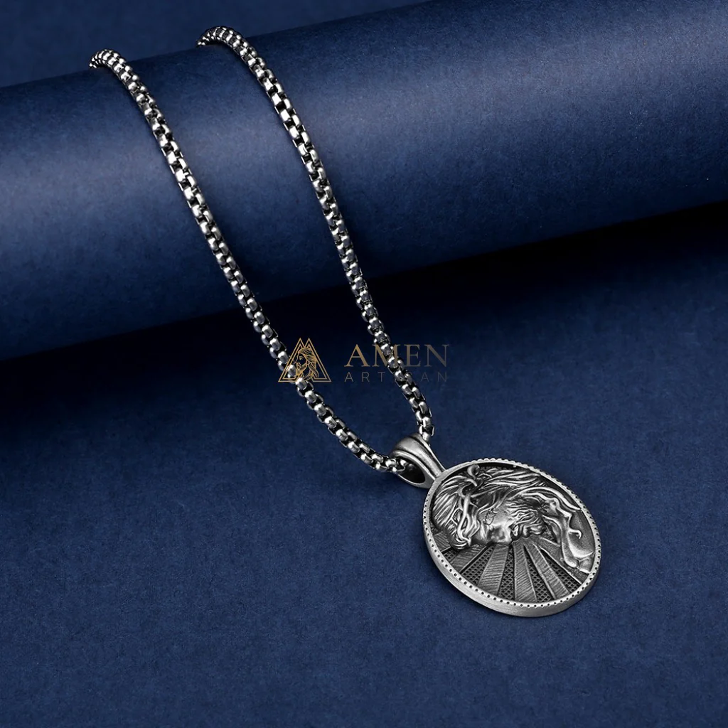 Jesus Crown of Thorns Oval Pendant Necklace Amen Artisan - Image 3