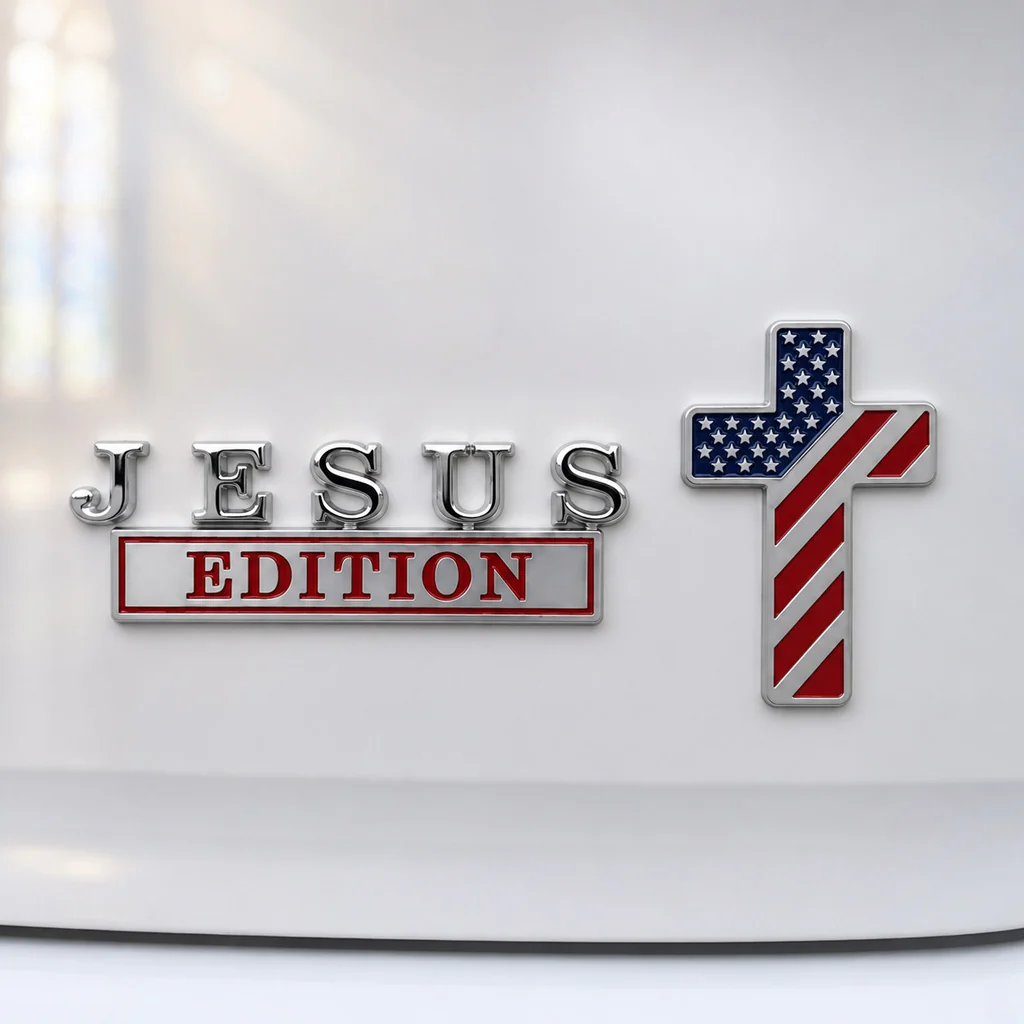 JESUS EDITION Metal Car Emblem Set - Christian Faith, Liberty & Personal Belief | Amen Artisan
