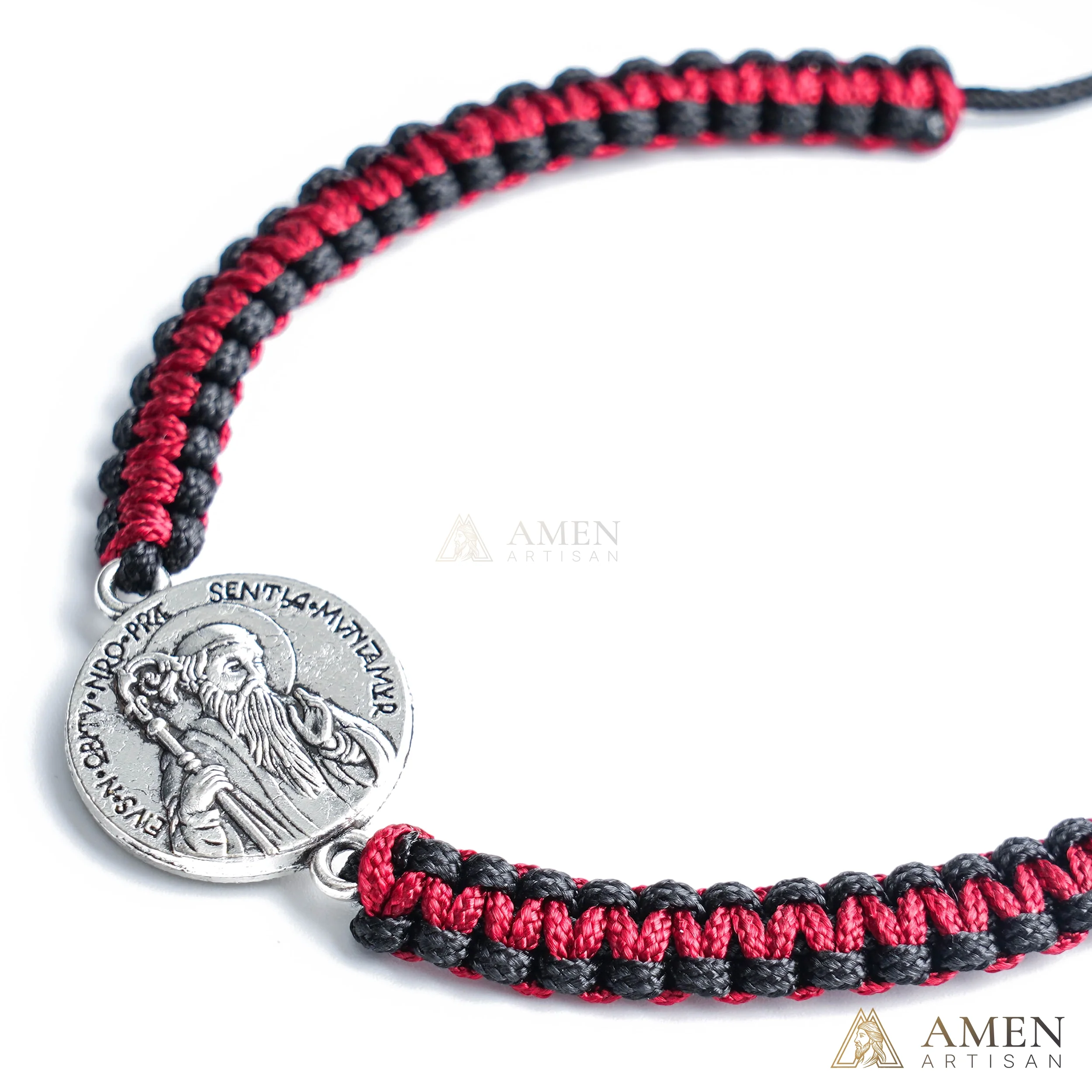 Saint Benedict Medal Braided Bracelet - Image 3