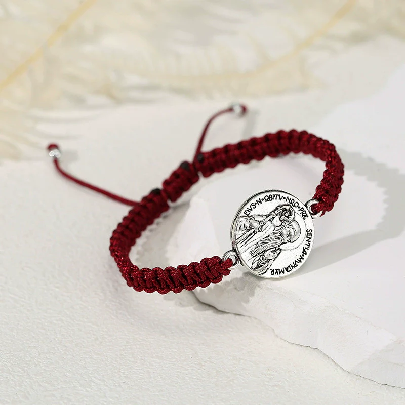 Saint Benedict Medal Braided Bracelet - Image 6