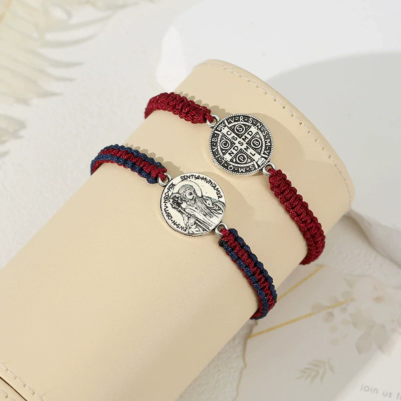 Saint Benedict Medal Braided Bracelet - Image 7