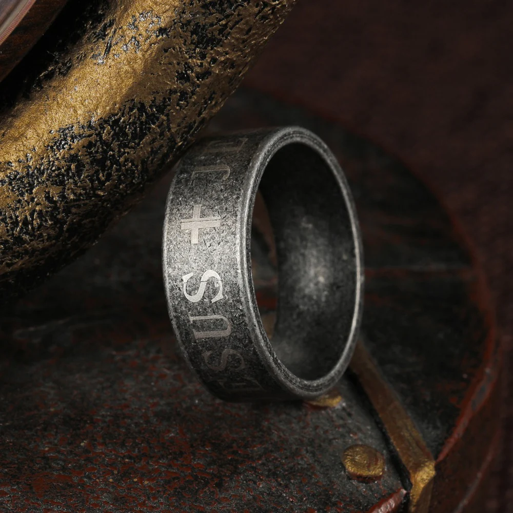 Amen Artisan Jesus Titanium Steel Ring | Amen Artisan - Image 3