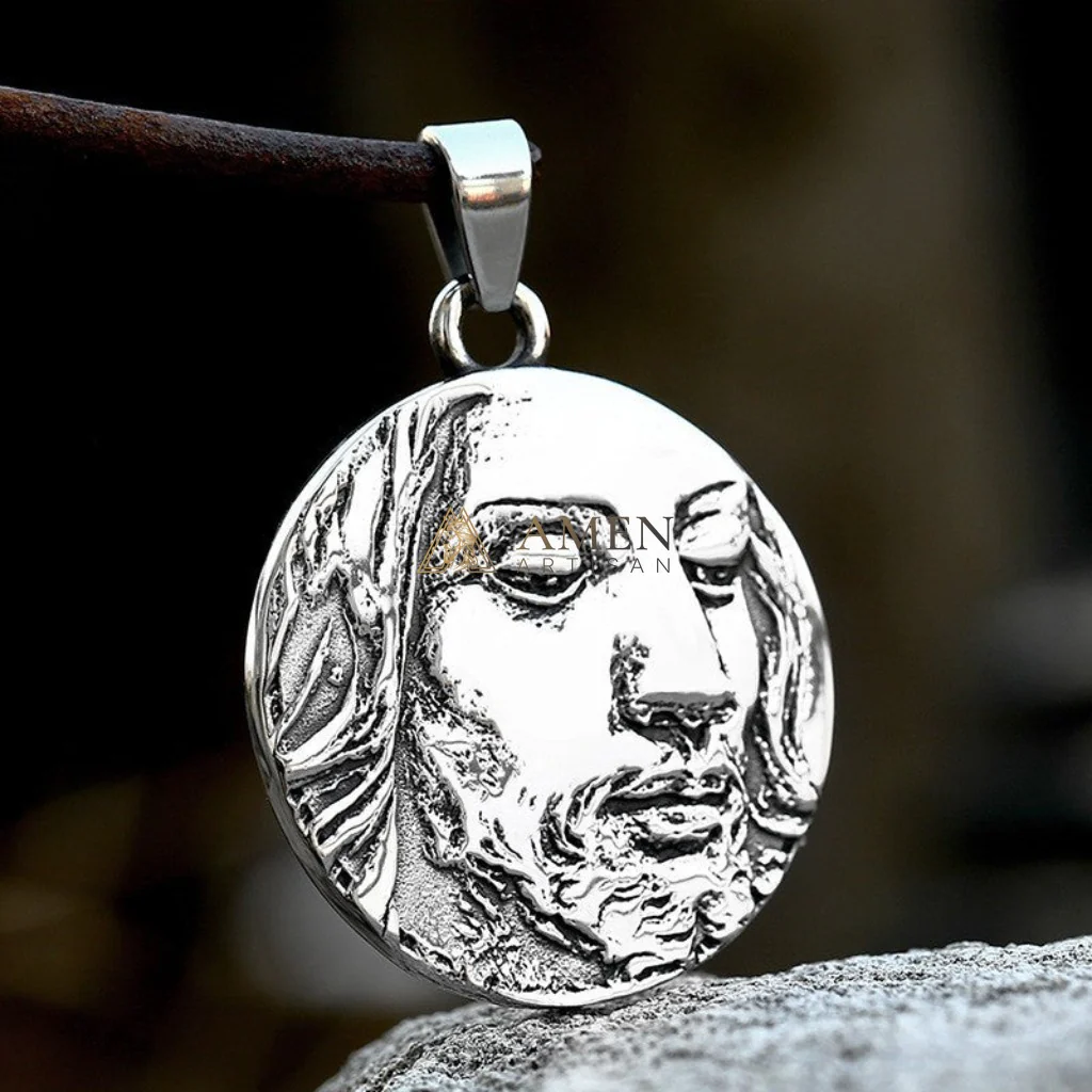 Jesus Sacred Icon Pendant Necklace Amen Artisan - Image 2