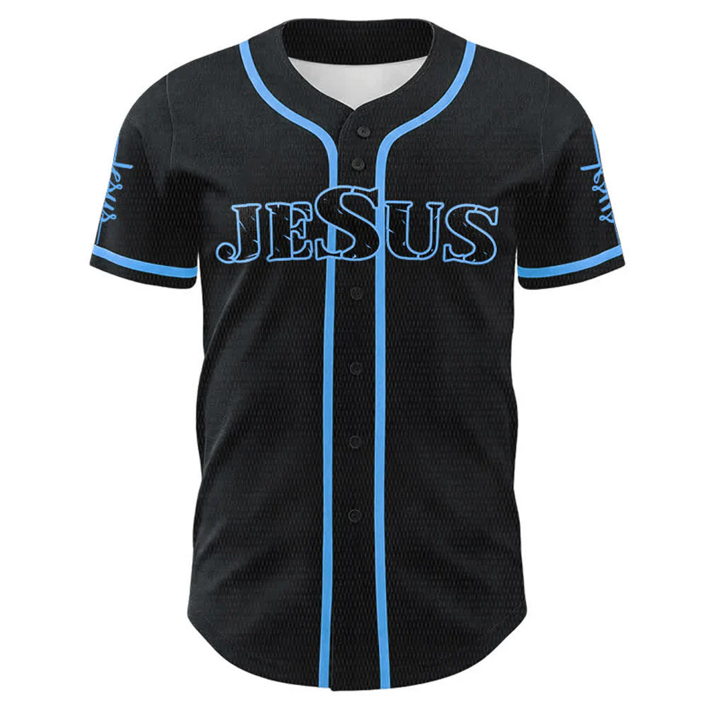 Jesus The Way Truth Life Baseball Jersey with Black Gold Faith Print — Faith - Image 13