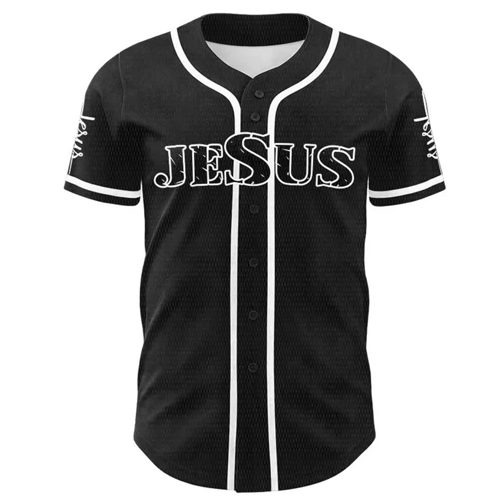 Jesus The Way Truth Life Baseball Jersey with Black Gold Faith Print — Faith - Image 7