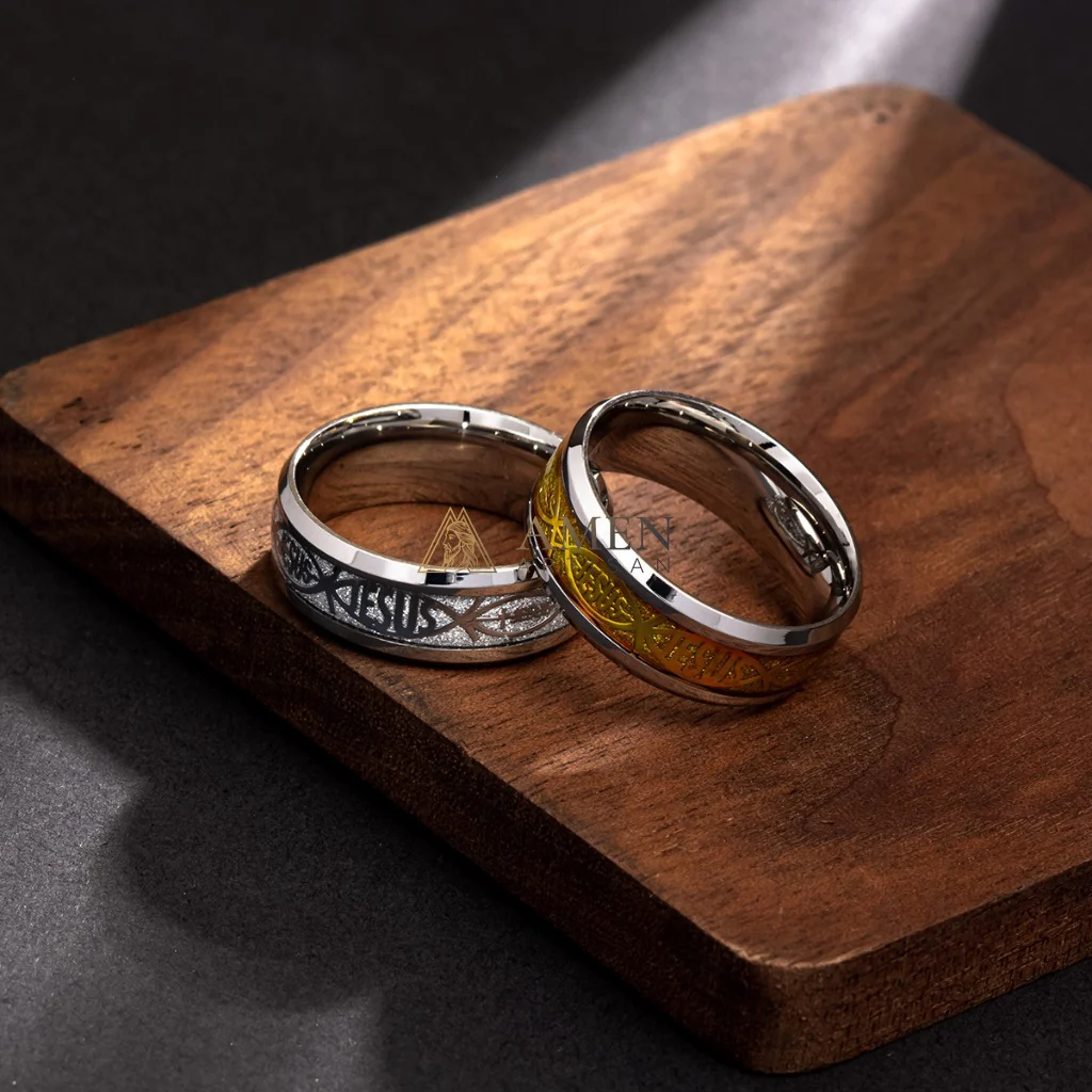 Jesus Titanium Steel Ring Amen Artisan - Image 4